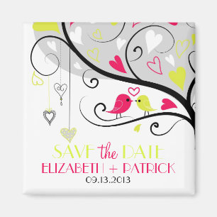Bunter wunderlicher Lovebirds-Save the Date Magnet
