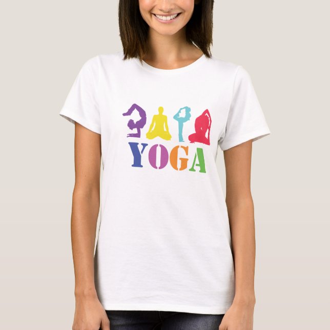 Bunter Yoga-Entwurfs-T - Shirt (Vorderseite)