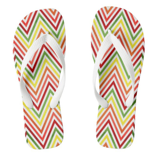 Bunter Zickzack-Zickzack Muster Flip Flops (Fußbett)