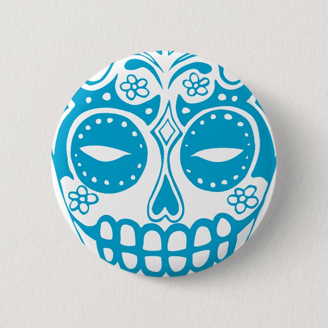 Bunter Zuckerschädel Button (Vorderseite)