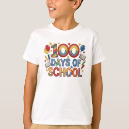 Buntes 100 Tage Schule T-Shirt