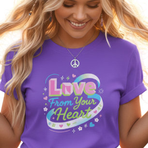 Buntes 3D Liebe aus Ihrem Herzen Pop T-Shirt