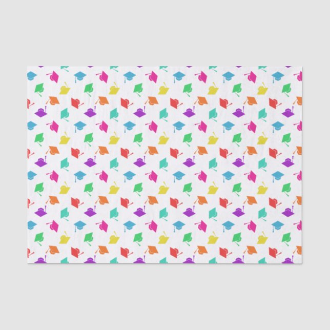 Buntes Abschluss-Kappen-Muster Seidenpapier (Vorderseite)