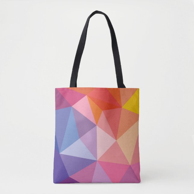 Buntes abstraktes Dreieck-Muster Tasche (Vorderseite)