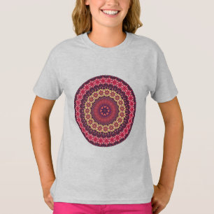 Buntes abstraktes ethnisches Blumenmandalamuster T-Shirt