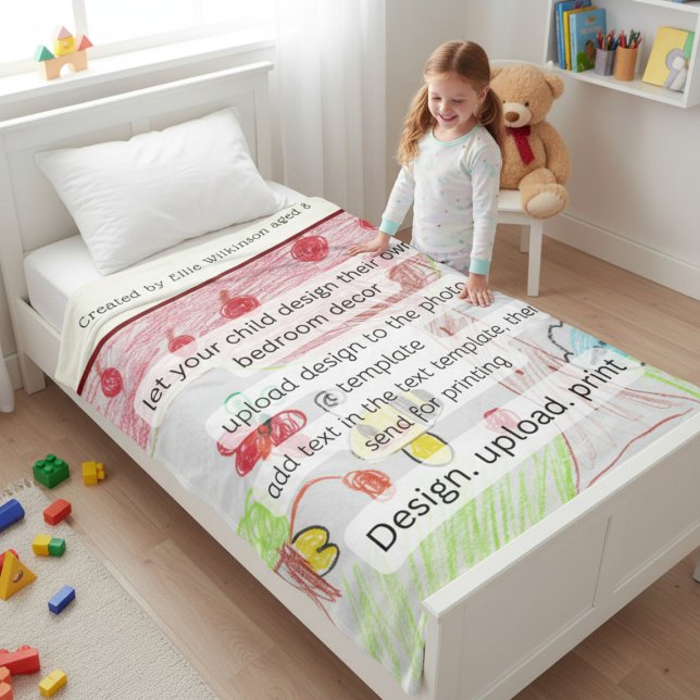 Buntes abstraktes Kinderkunstwerk  Fleecedecke (Von Creator hochgeladen)