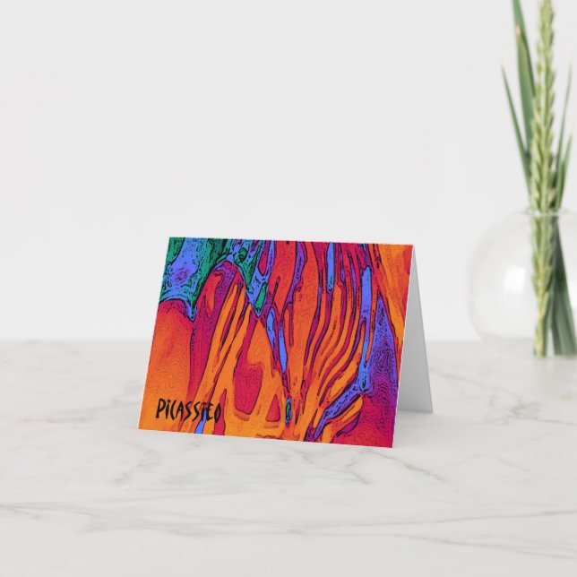 Buntes abstraktes Kunst-Anmerkungs-Karten-Feuer Karte (Vorderseite)
