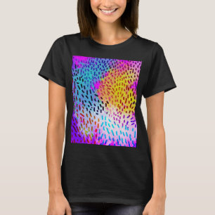 Buntes abstraktes Leoparden-Silhouetten-T-Shirt T-Shirt