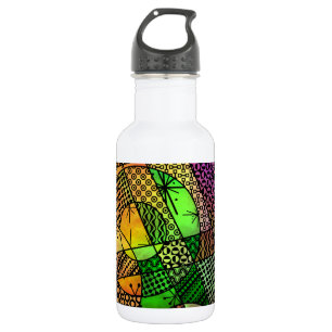 Buntes abstraktes mit Beschaffenheiten u. Mustern Trinkflasche