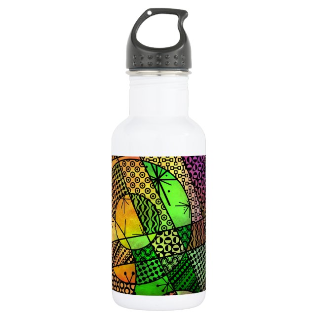 Buntes abstraktes mit Beschaffenheiten u. Mustern Trinkflasche (Vorderseite)