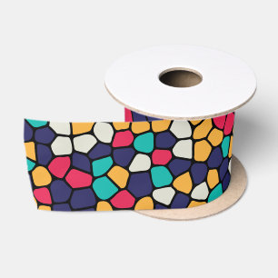 Buntes abstraktes Mosaik-Muster Satinband