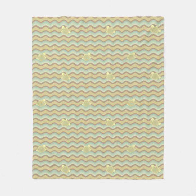 buntes abstraktes Muster, Wellen Fleecedecke (Vorderseite)