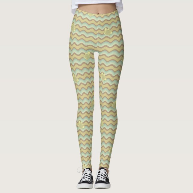 buntes abstraktes Muster, Wellen Leggings (Vorderseite)