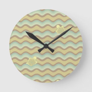 buntes abstraktes Muster, Wellen Runde Wanduhr