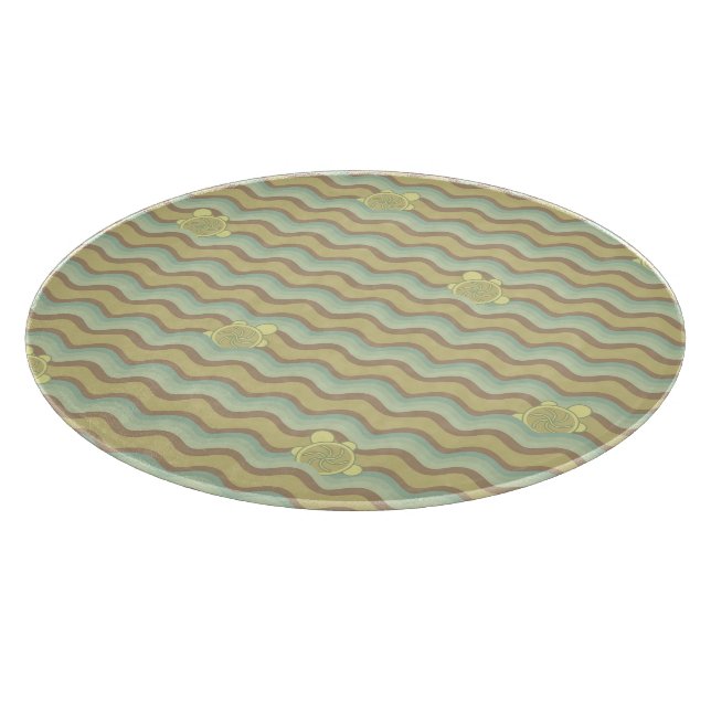 buntes abstraktes Muster, Wellen Schneidebrett (Ecke)