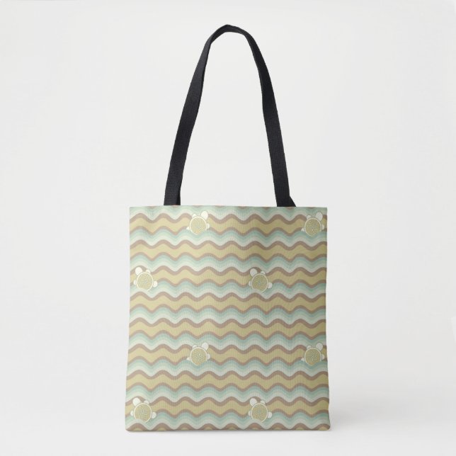 buntes abstraktes Muster, Wellen Tasche (Vorderseite)