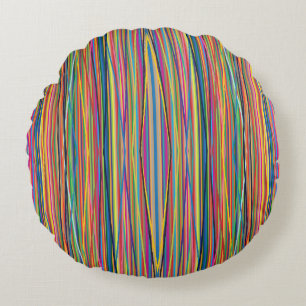 Buntes abstraktes Streifendesign Rundes Kissen