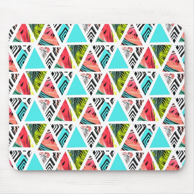 Buntes abstraktes tropisches Muster Mousepad (Vorne)