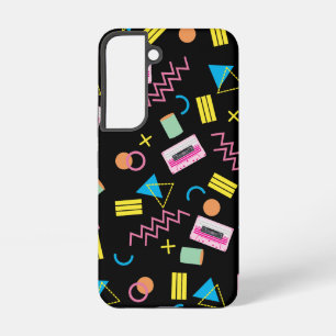 Buntes Achtziger-Jahre-Muster in Schwarz Samsung Galaxy Hülle