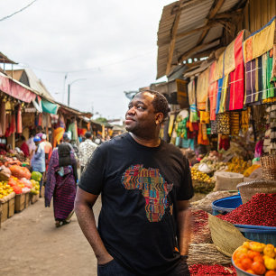 Buntes Afrikakarten T-Shirt feiern
