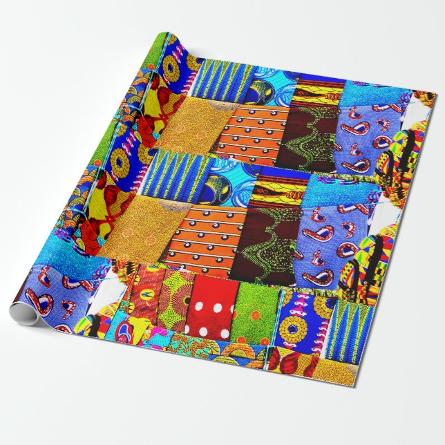 Buntes afrikanisches Gewebe-Druck-Packpapier Geschenkpapier (Ungerollt)