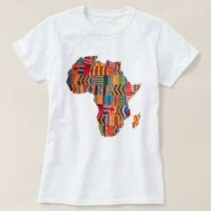 Buntes Afrikanisches Landkarten-T-Shirt zum Feiern T-Shirt