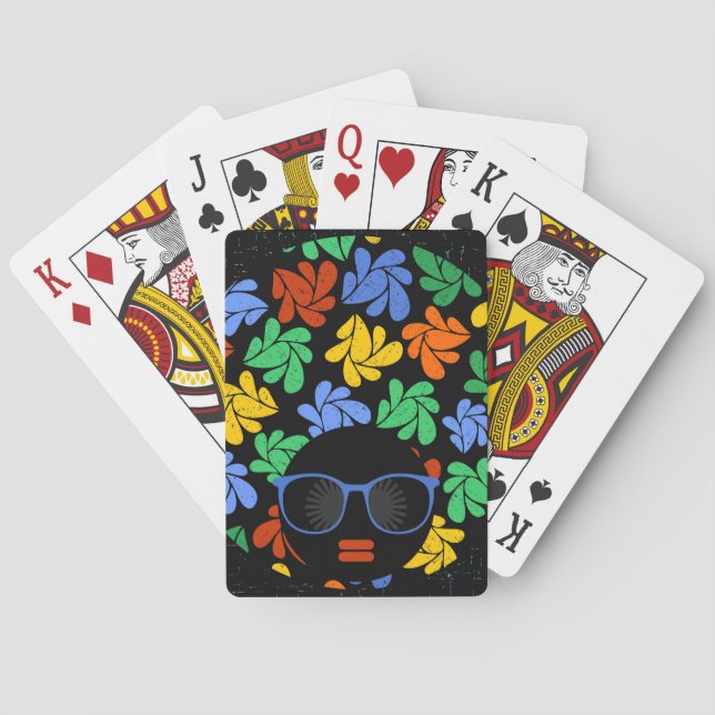 Buntes Afro-Liebe Spielkarten (Rückseite)