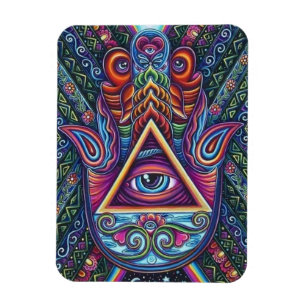 Buntes Allsehendes Auge Magnet