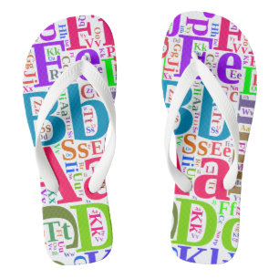 Buntes Alphabet Flip Flops