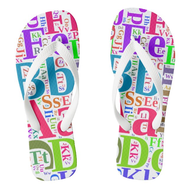 Buntes Alphabet Flip Flops (Fußbett)