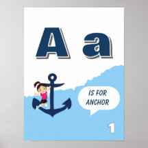 Buntes Alphabet-Lernposter Buchstabe A