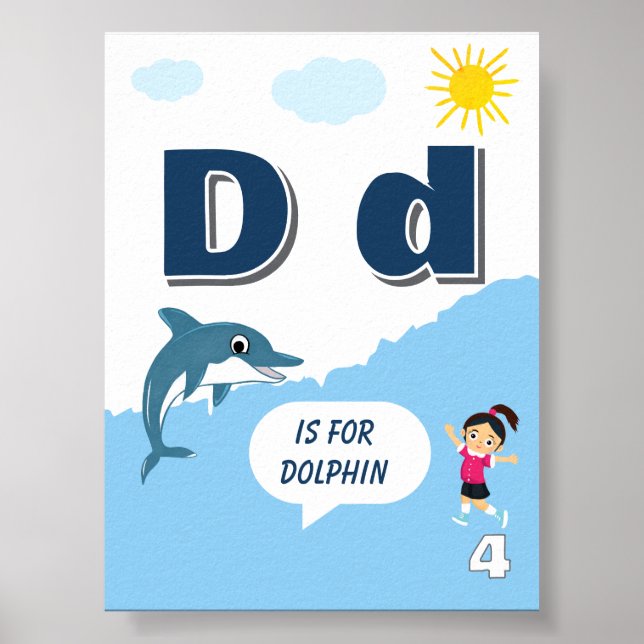 Buntes Alphabet-Lernposter Buchstabe D Poster (Vorne)