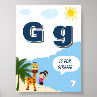 Buntes Alphabet-Lernposter Buchstabe G Poster