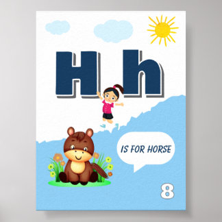 Buntes Alphabet-Lernposter Buchstabe H Poster