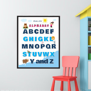 Buntes Alphabet-Lernposter Poster