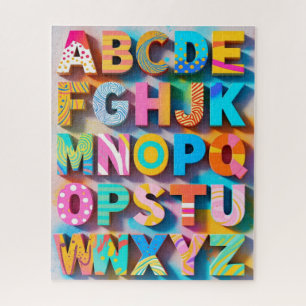 Buntes Alphabet-Puzzle mit fehlenden Buchstaben