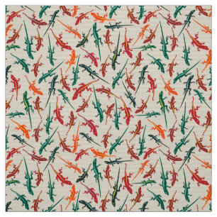 Buntes Anole Eidechsen Ditsy Muster Stoff