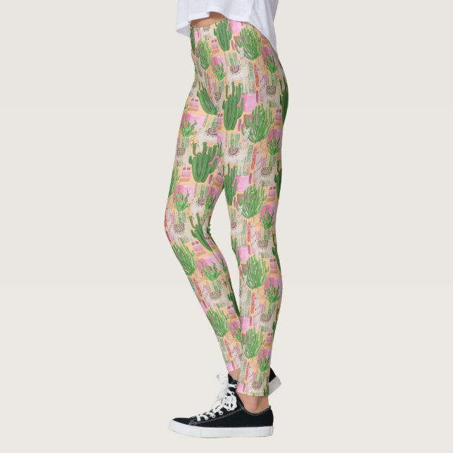 Buntes Aquarell-Lama-Muster Leggings (Links)