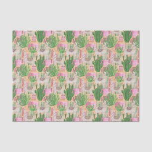 Buntes Aquarell-Lama-Muster Seidenpapier