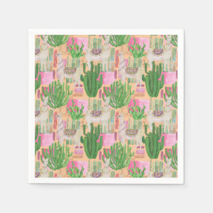 Buntes Aquarell-Lama-Muster Serviette