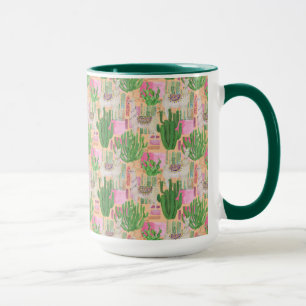 Buntes Aquarell-Lama-Muster Tasse