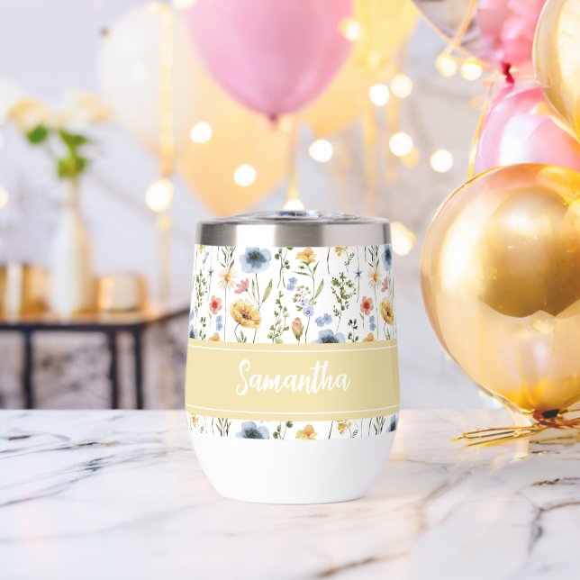 Buntes Aquarell-Monogramm Frühlingswildblume (Junggesellenabschied (gedreht))