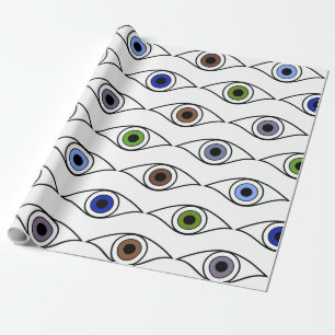 Buntes Augen Muster Design Geschenkpapier