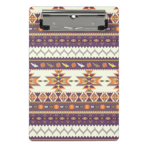 Buntes aztekisches Muster Mini Klemmbrett