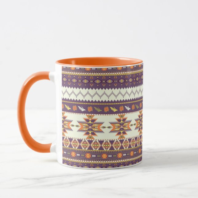 Buntes aztekisches Muster Tasse (Links)