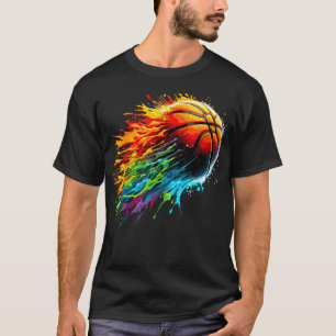 Buntes Basketball-Tie-Dye-Basketball T-Shirt