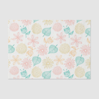 Buntes belaubtes Muster mit Blumenseidenpapier Seidenpapier