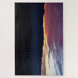 Buntes bewölktes Sonnenuntergangpuzzlespiel