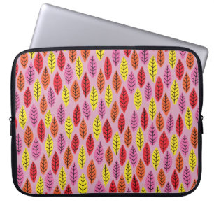 Buntes Blatt Blätter Rosa Muster Laptopschutzhülle