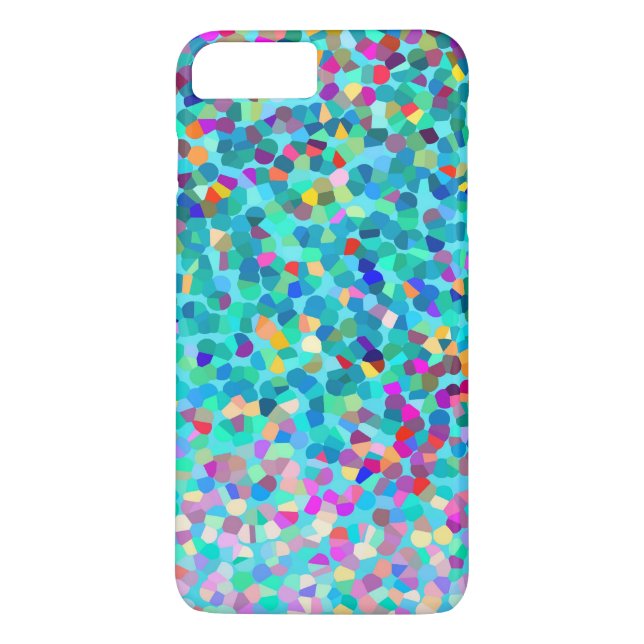 Buntes blaues mehrfarbiges abstraktes Kunst-Muster Case-Mate iPhone Hülle (Rückseite)